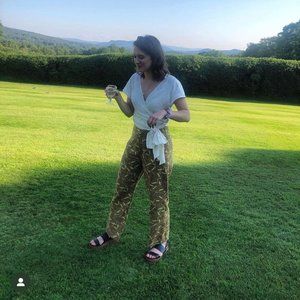 & Other Stories 70s Wheat Flower Wide Leg Pants Size 8